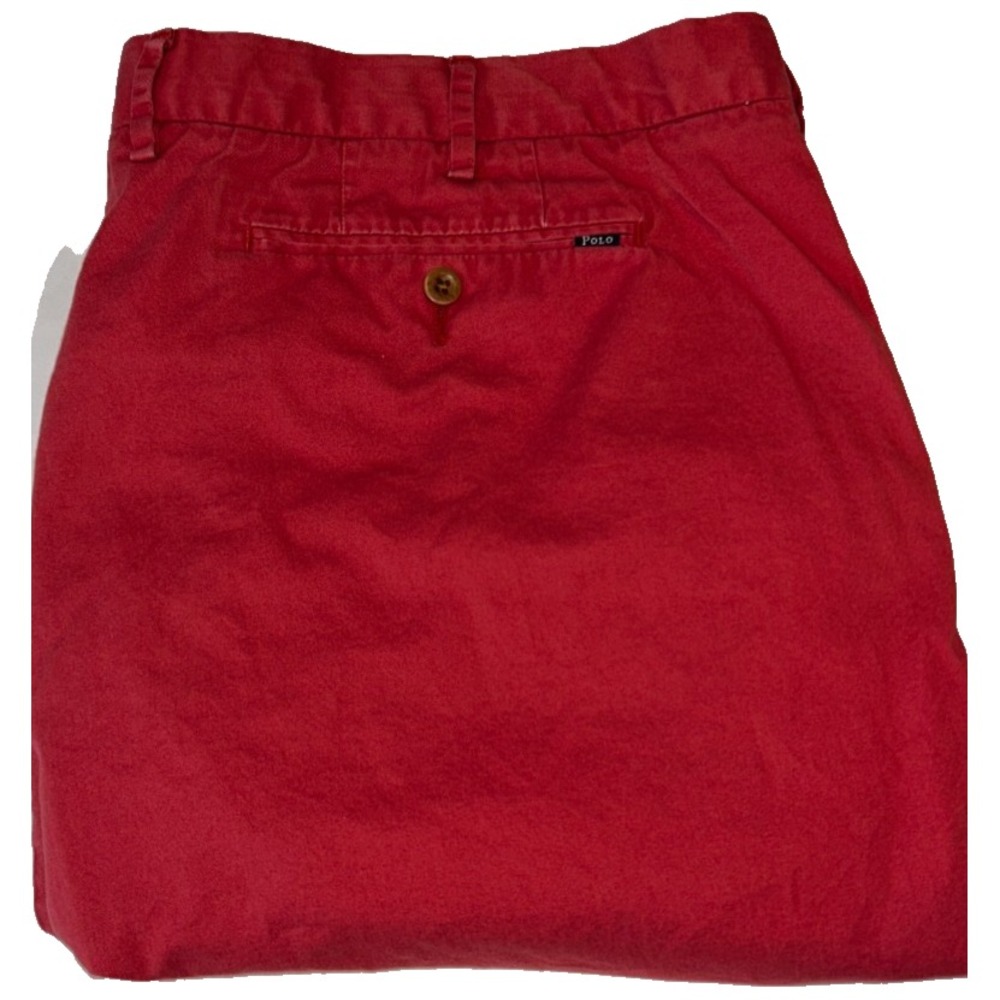 Polo Ralph Lauren Shorts 42 Mens Red Stretch Classic Fit Chino Cotton Blend